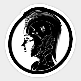 004/100 - Silhouette of an Android Sticker